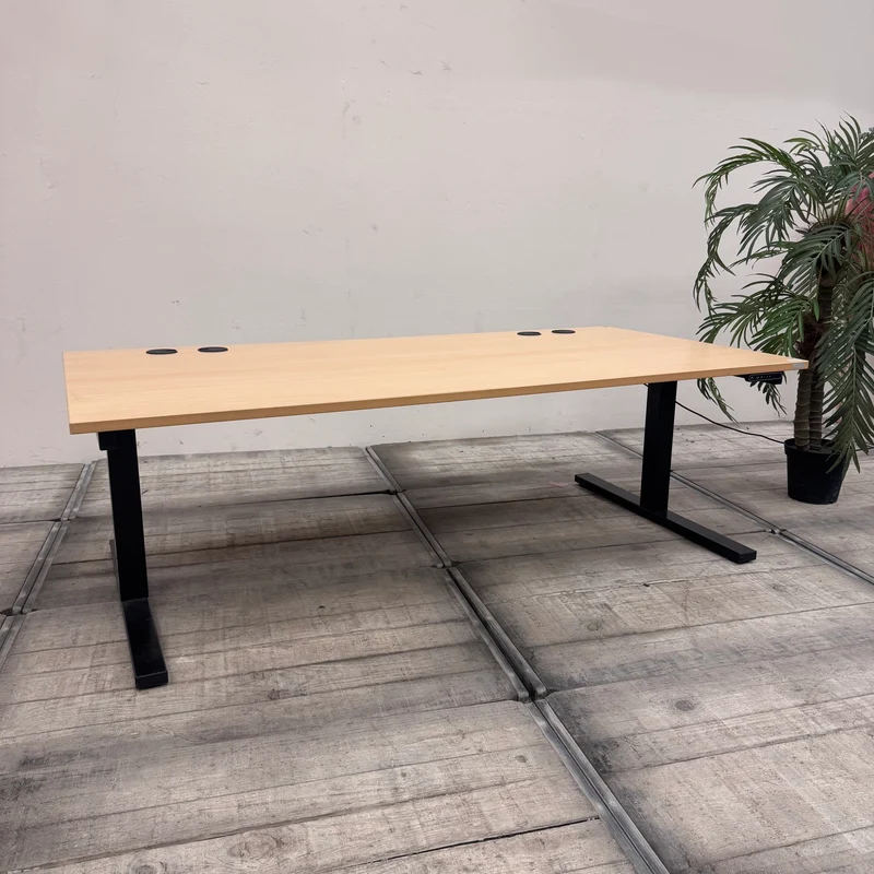 REISS Elektrisch Höhenverstellbarer Schreibtisch Rechteckig Holz Tisch Gebraucht