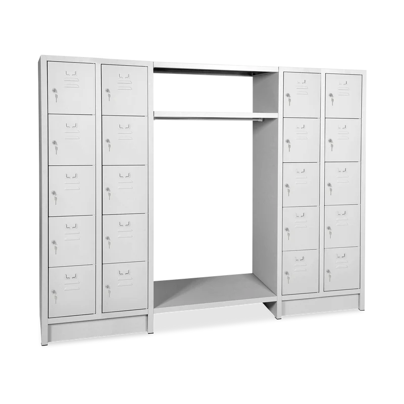 Schließfachgarderobe (20-Fächer) – Korpus in Lichtgrau