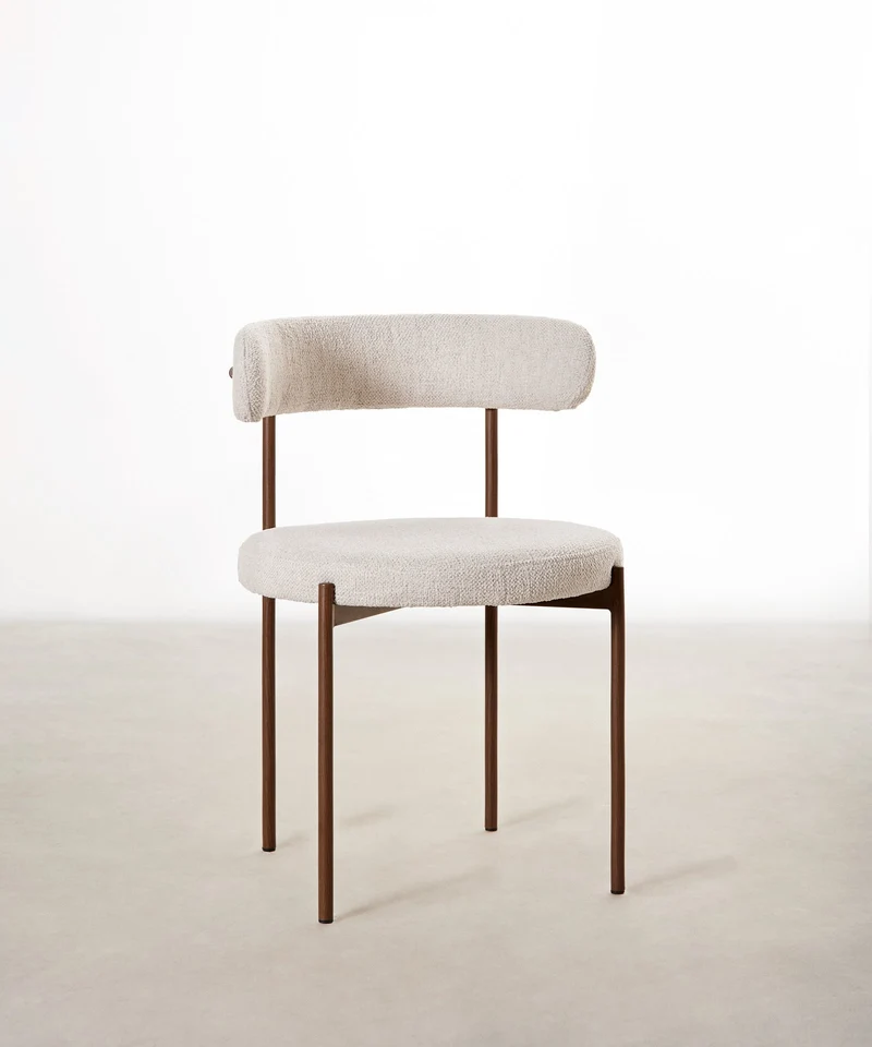Silla de Comedor en Tela y Metal Alexia