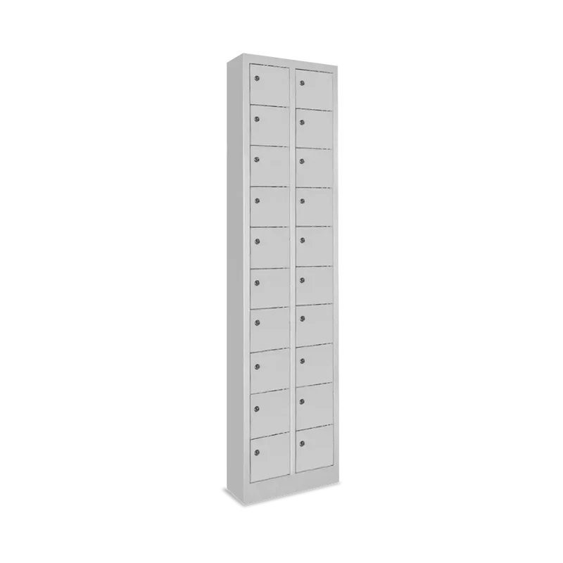 Stahl-Wertfachschrank | 20 Fächer – Lichtgrau