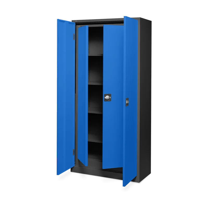 Aktenschrank SET- 2 in 1 – Tiefschwarz / Enzianblau
