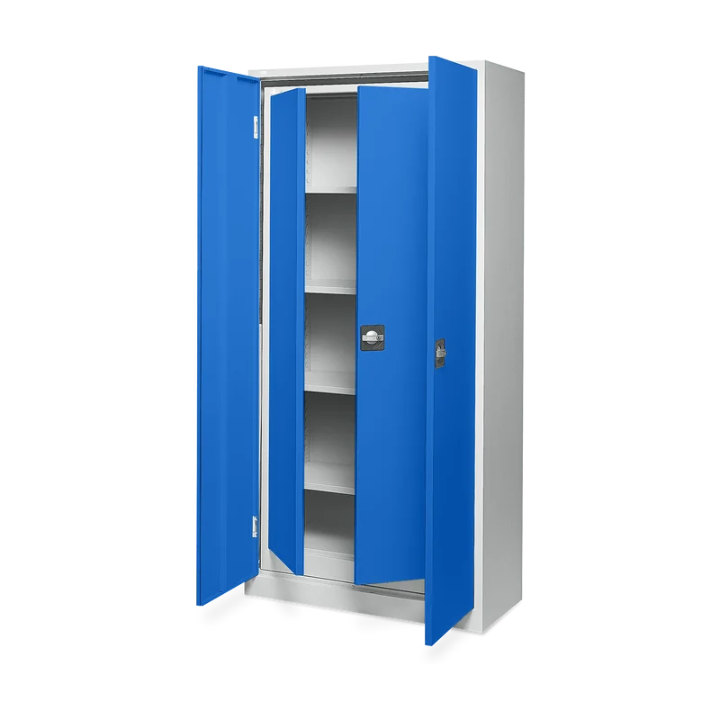 Aktenschrank SET- 2 in 1 – Lichtgrau / Enzianblau