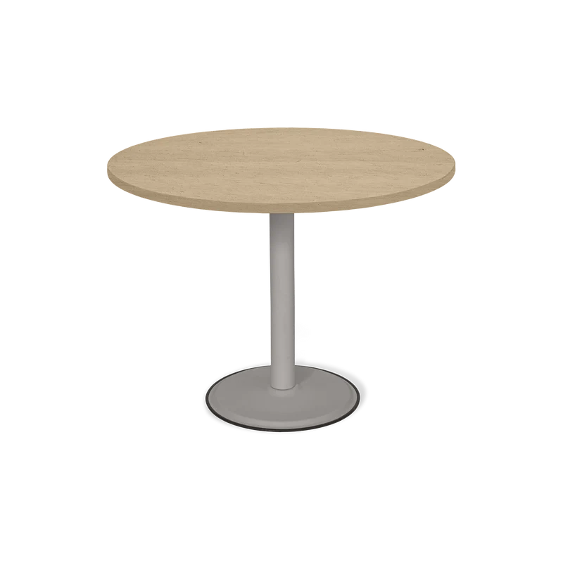 Runder Besprechungstisch (Ø 1000 mm) | G: Weißaluminium P: Ahorn