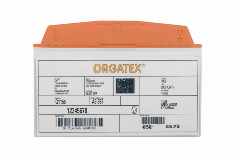 Sichttasche Beleghalter ESD, zum Anhängen, 1/3 DIN A4, Orange, 10 St. / Pack.