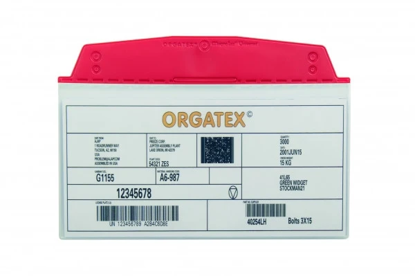 Sichttasche Beleghalter ESD, zum Anhängen, 1/3 DIN A4, Rot, 10 St. / Pack.