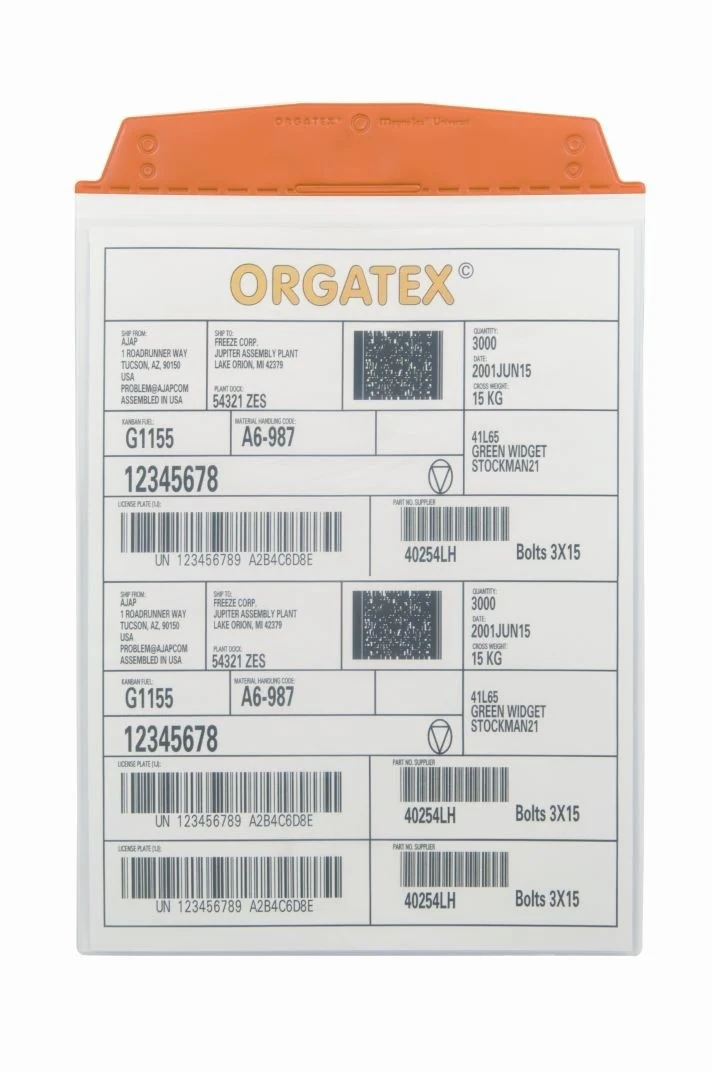 Sichttasche Beleghalter ESD, zum Anhängen, DIN A5 hoch, Orange, 10 St. / Pack.