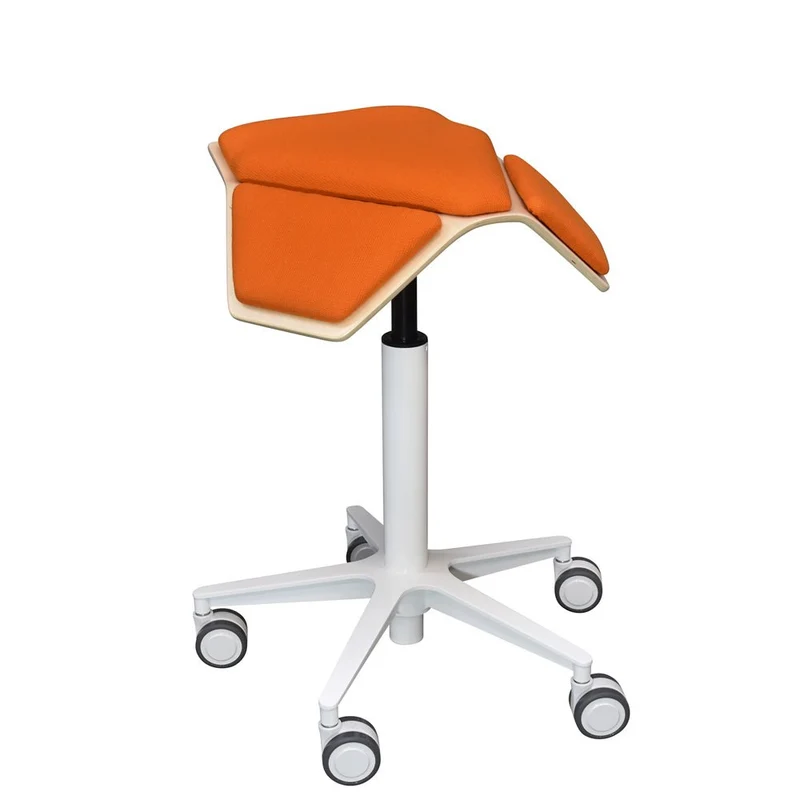 myKolme ILOA+ Snow | Hocker Rollhocker | Sattelhocker | Gestell Weiß