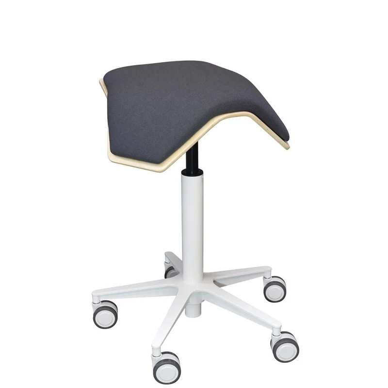 myKolme ILOA One Snow | Hocker Rollhocker | Sattelhocker | Gestell Weiß