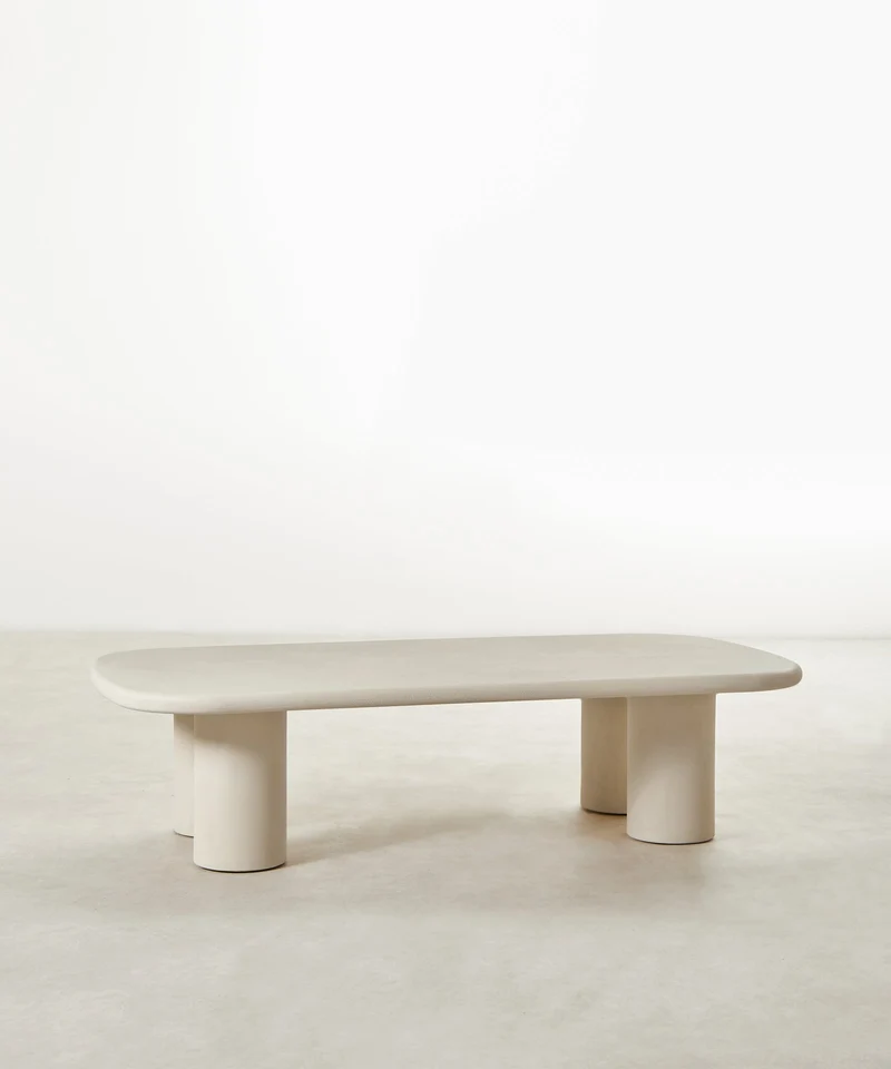 Mesa de Centro Alargada en Microcemento Sira (120 cm)