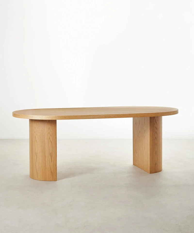 Mesa de Comedor Ovalada de Madera Lily (200 x 100 cm)