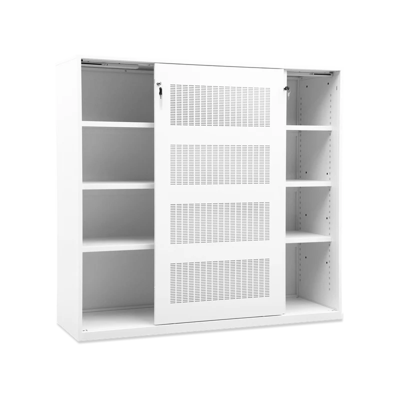 Akustik Schiebetürenschrank | 2000 x 500 x 1600 (4 OH) – Reinweiß