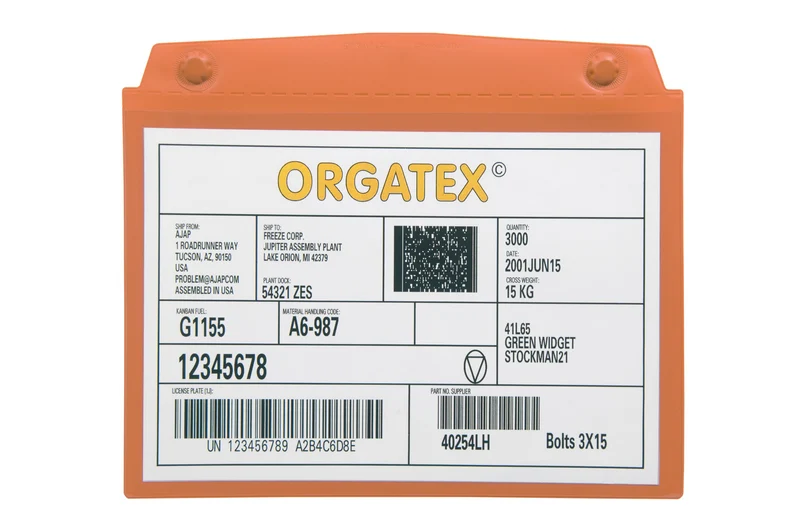 Multi-Sichttasche Beleghalter, magnetisch, Orange, A5 quer, 2 Neodymmagnete (eingeschweißt), 10 St. / Pack.