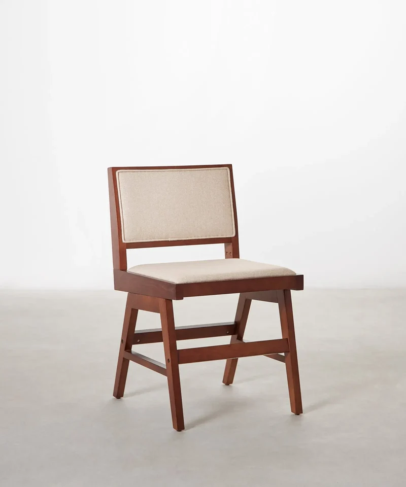Silla de Comedor en Madera y Tapizada Matilde