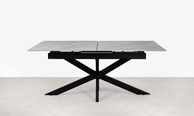 Mesa de Comedor Rectangular Extensible Travis (180-220 cm) - Glossy Grey