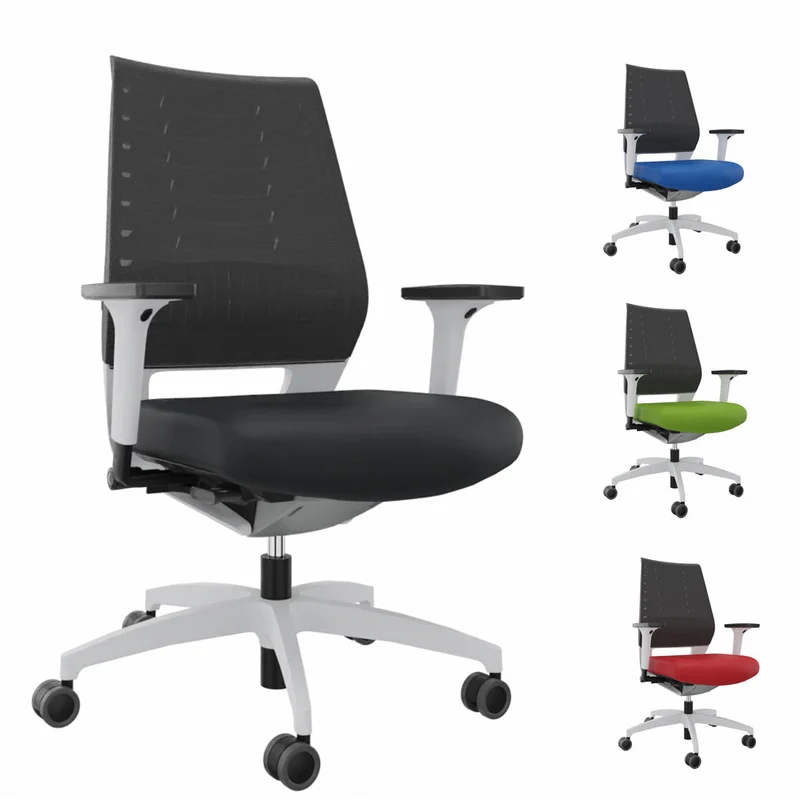 Ergonomischer Bürostuhl Dauphin X-CODE XC 5380 - Rücken Graphitgrau - Gestell Weiß