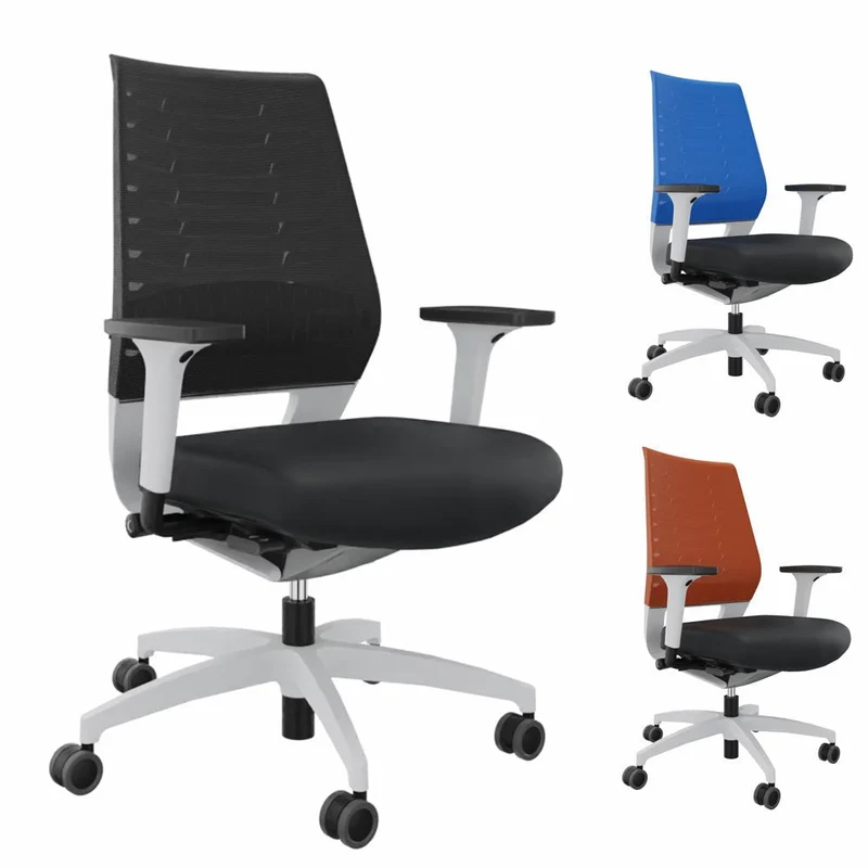Ergonomischer Bürostuhl Dauphin X-CODE XC 5380 - WEIß - farbige Rücken