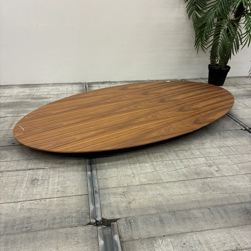 KARE Design Tischplatte Oval Walnuss Holzoptik Furnier Tisch Gebraucht