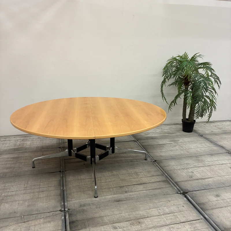 Charles Eames Segmented Vitra Konferenztisch Rund 184cm Holz Chrom Tisch Gebraucht