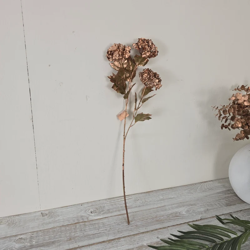 Kunstblume Vibirnum 70cm Kunstpflanze Kupfer Bronze Dekozweig Deko
