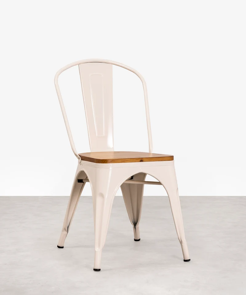 Silla de Comedor de Metal y Madera Tolik Wood