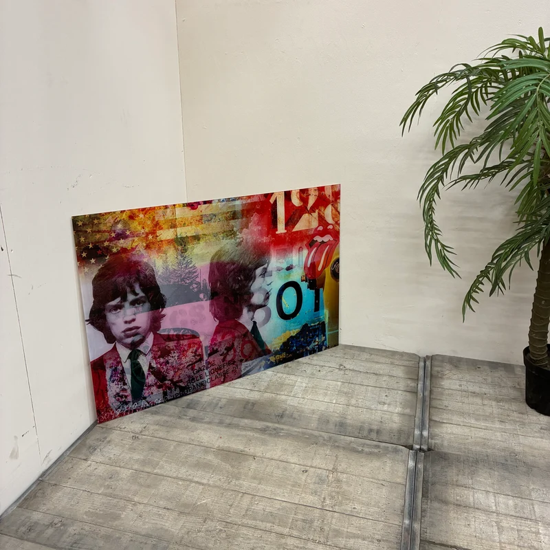 Modernes Glasbild Pop Art Rolling Stones Acrylglas Wandbild Gebraucht