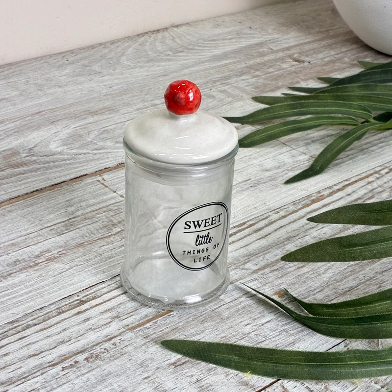 Vorratsglas Erdbeere Keramikdeckel Sweet Glas Vorratsdose Deko