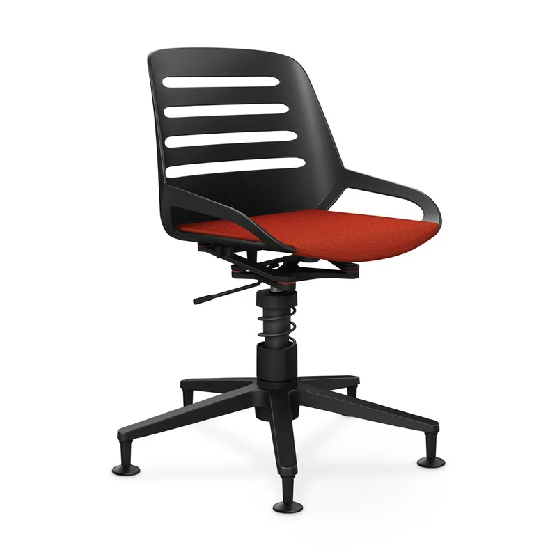 Aeris Numo Task mit Gleiter | Feder | Recyceltes Polyester Cura | mit Sitzpolster | Gestellfarbe: Schwarz
