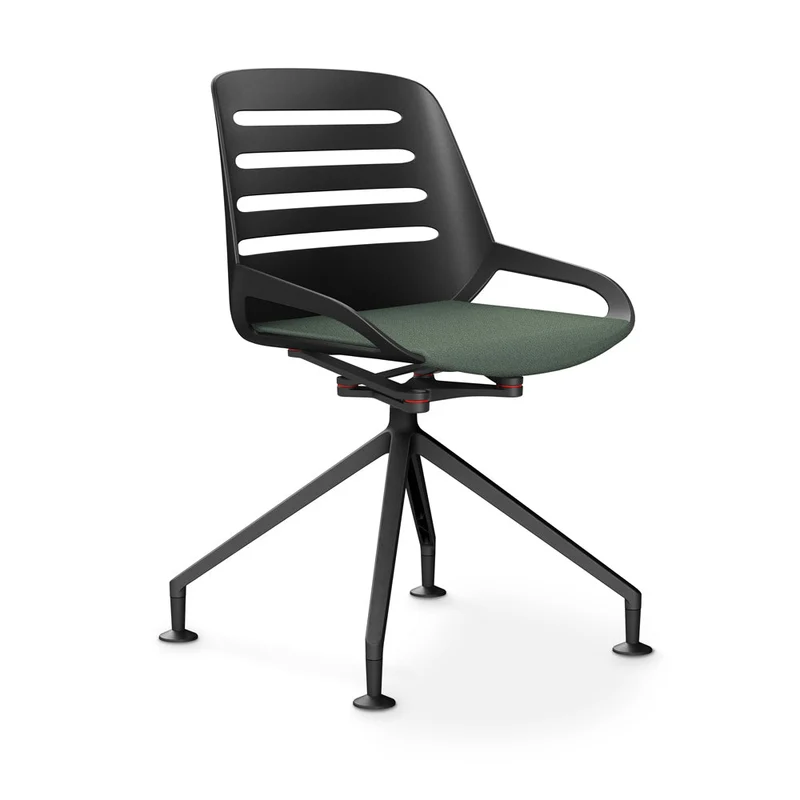 Aeris Numo Comfort Konferenzstuhl Drehstuhl / Sitzschale Schwarz / Gestell Schwarz - Sitz gepolstert