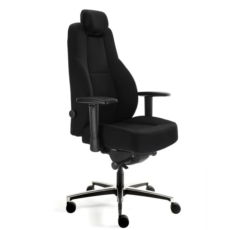 24-Stunden Stuhl - Ergonomischer Bürostuhl Stoff Mirage Schwarz - bis 200 KG