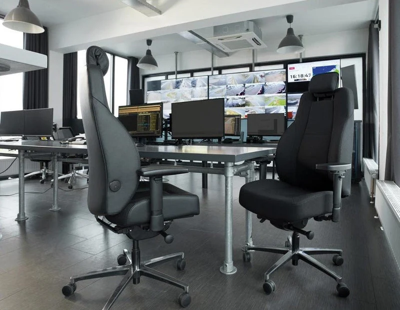 24-Stunden Stuhl - Ergonomischer Bürostuhl Stoff - Leder Schwarz - bis 200 KG