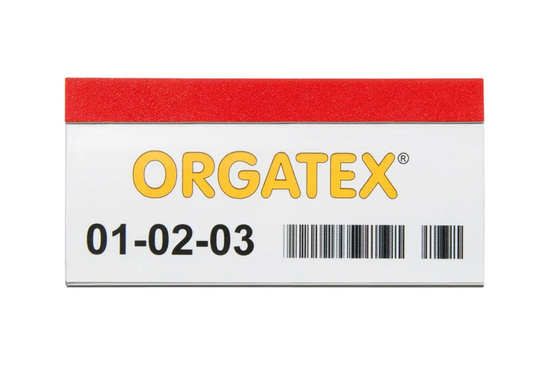 Magnetischer Etikettenträger ColorLabel 35 x 150mm, Transparent/Rot, 100 St. / Pack.