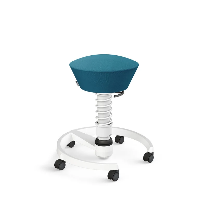 Aeris Swopper mit Rollen | Stoff Wolle Select | Gestell Weiß | Additional Colours