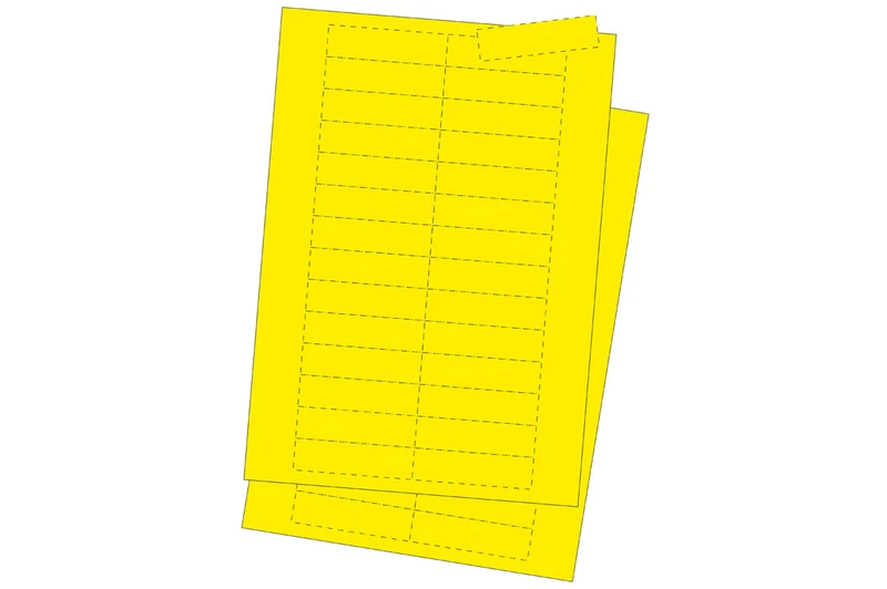 ET33-75K-04 Kartoneinlagen DIN A4 Bogen, vorperforiert, 33 x 75mm (H x B), Gelb, 10 St. / Pack.