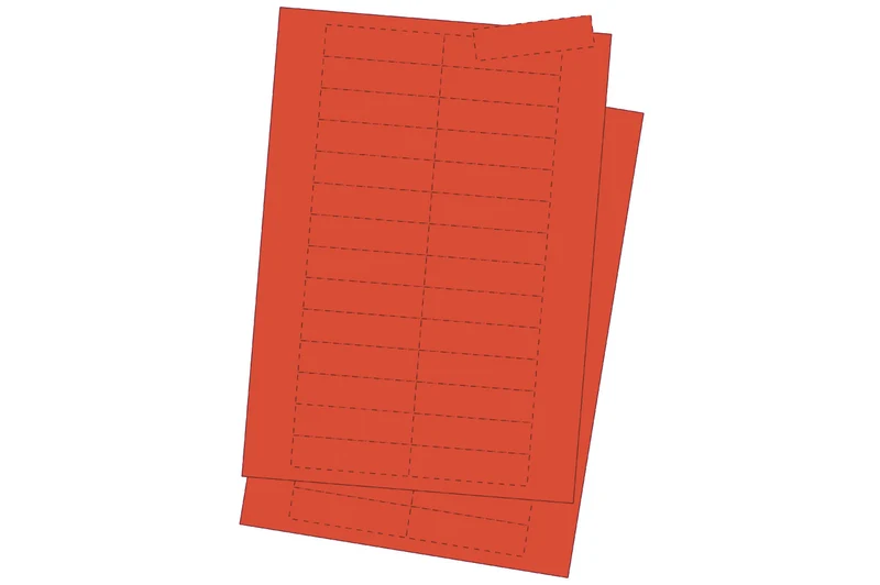 ET33-75K-01 Kartoneinlagen DIN A4 Bogen, vorperforiert, 33 x 75mm (H x B), Rot, 10 St. / Pack.
