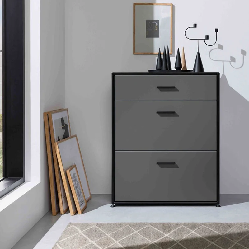 BOSSE SOLUTIONS Highboard | Basaltgrau | 3 Schubladen | Black Edition
