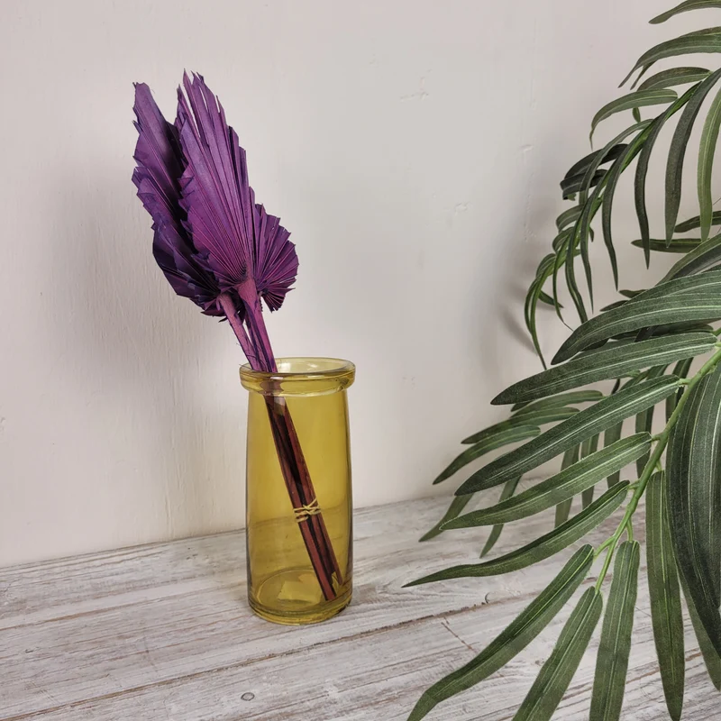 Deko Palmblätter Bündel 4 Stück Lila Getrocknet Boho Blumen Dekoration Neu
