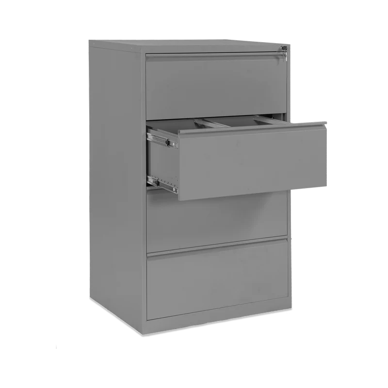 Stahl-Hängeregisterschrank (4 Schübe) – Doppelbahnig in Weißaluminium