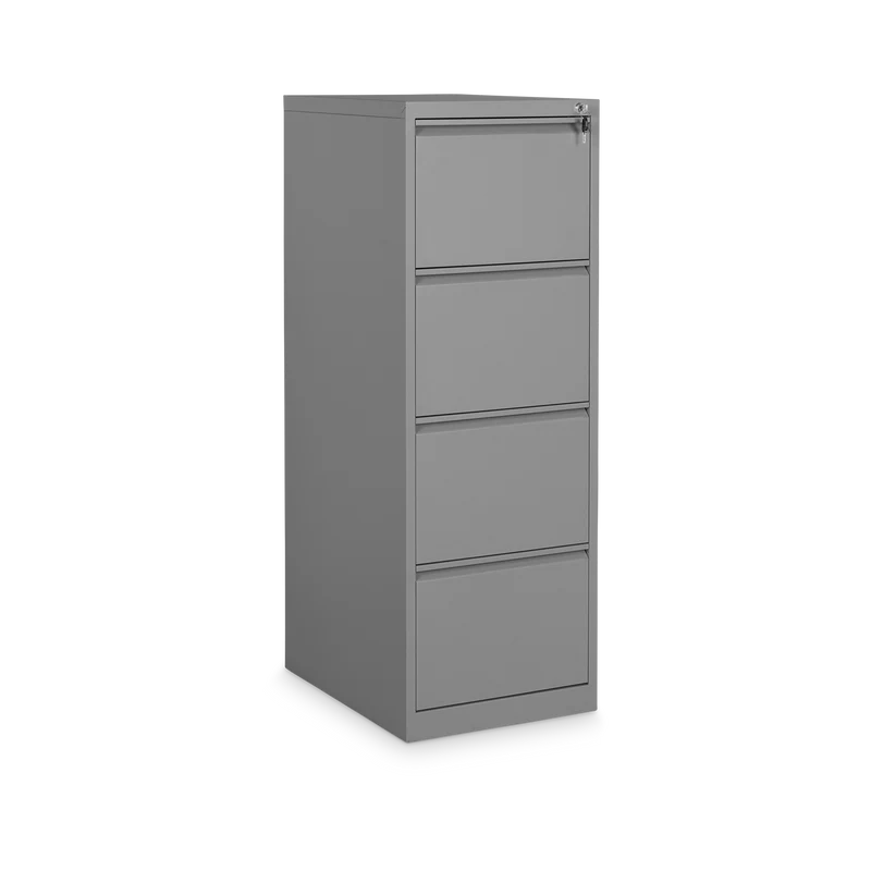 Stahl-Hängeregisterschrank (4 Schübe) – Einbahnig in Weißaluminium