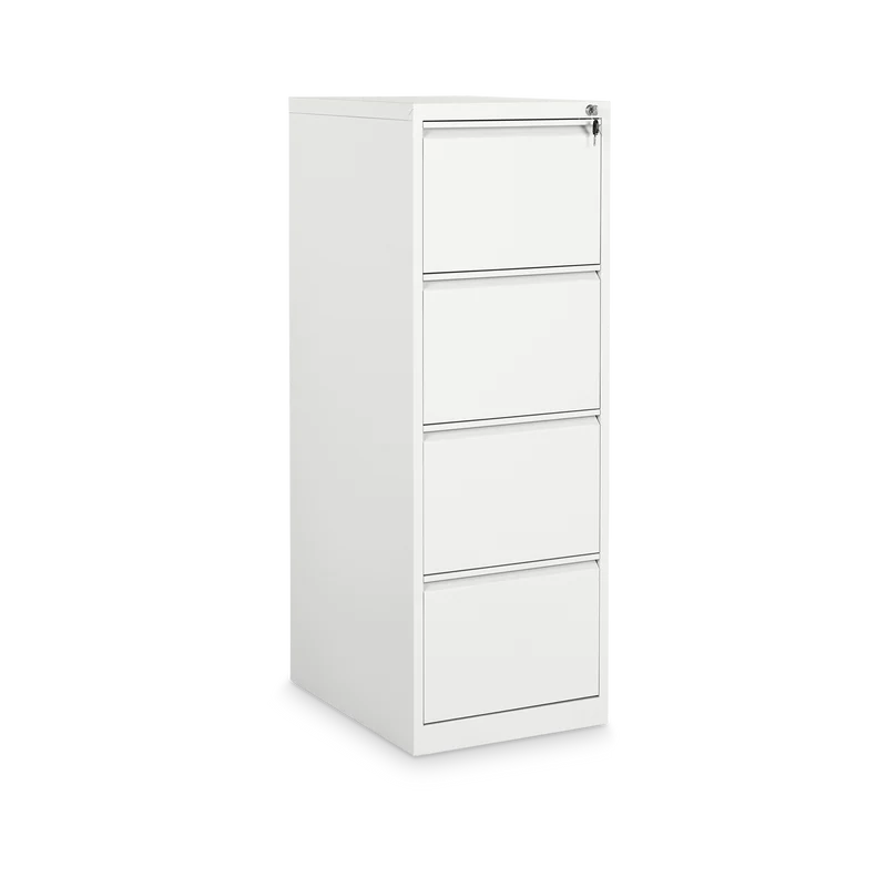 Stahl-Hängeregisterschrank (4 Schübe) – Einbahnig in Signalweiß