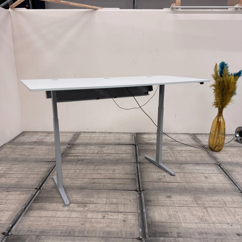 Linak Elektrisch Höhenverstellbarer Schreibtisch Weiß Holz Tisch 200x90 Gebraucht