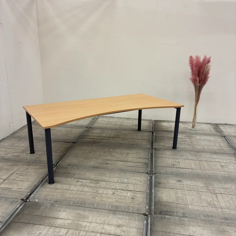 Assmann Freiformschreibtisch Buche Geschwungen Schreibtisch 200x70 Tisch Gebraucht