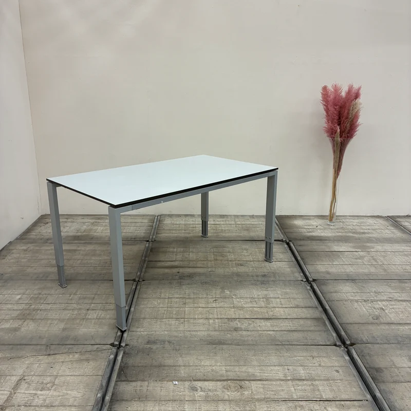 Schreibtisch Höhenverstellbar 140x60 Grau Metall Büro Tisch Gebraucht