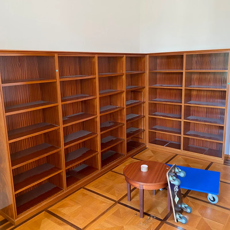 Große Bücherwand Regalsystem Holz Echtholzfurnier Eckregal Bibliothek Gebraucht