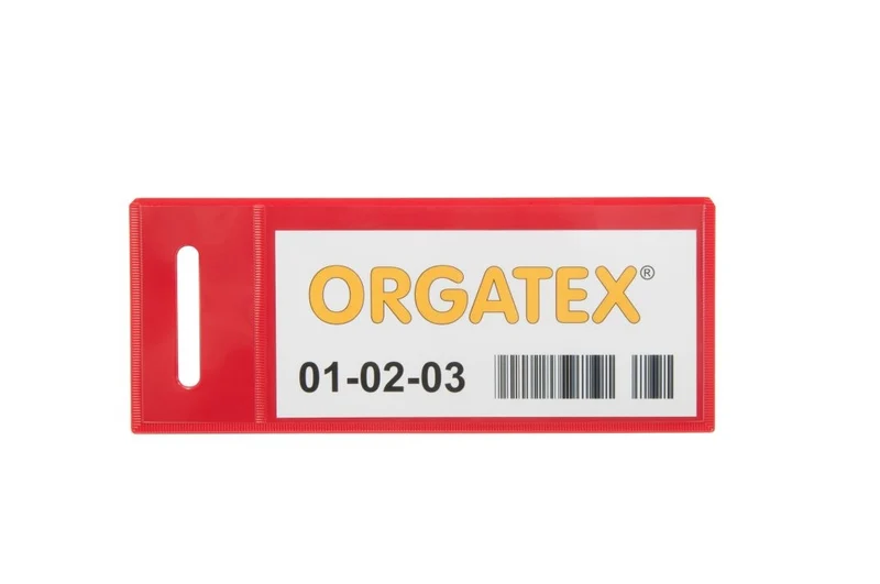 Kartentasche Etikettenhülle / Kanban-Hülle, Rot, 50 St. / Pack.