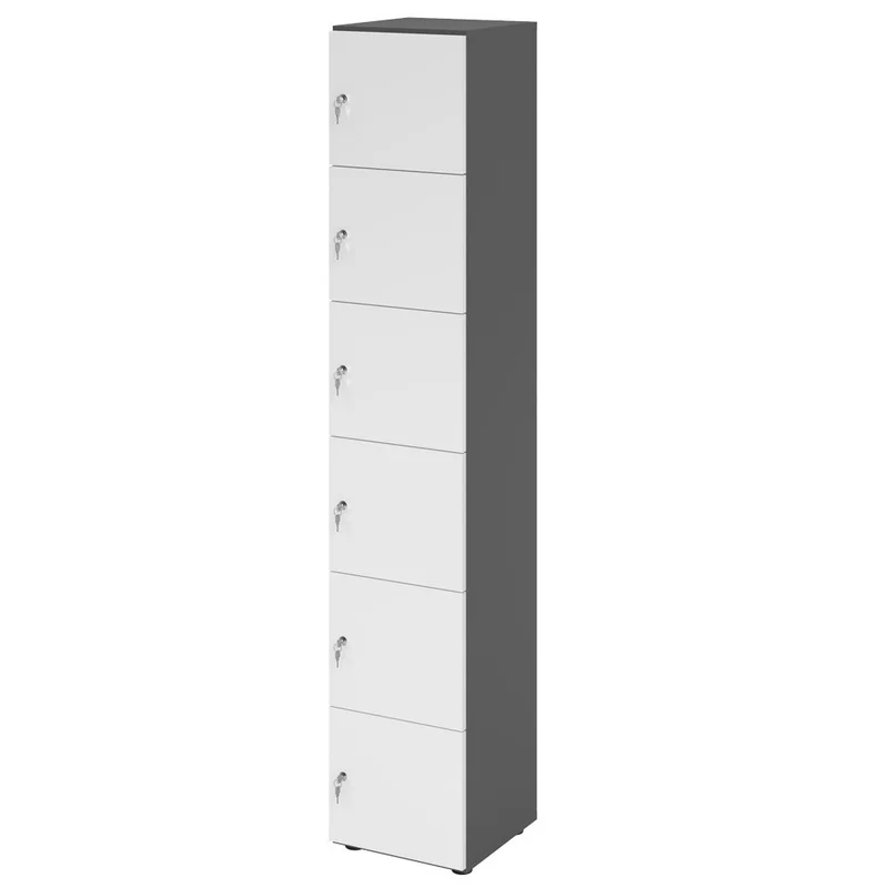Schließfachschrank Pure - 6 Fächer H215,6 cm- Locker - Garderobenschrank
