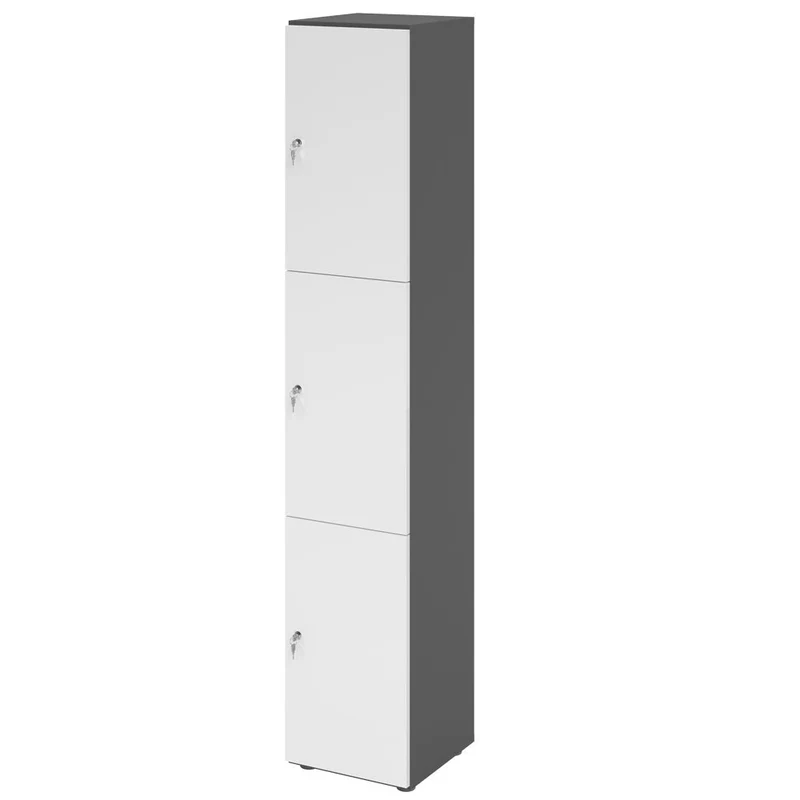 Schließfachschrank Pure - 3 Wert-Fächer H215,6 cm- Locker - Garderobenschrank