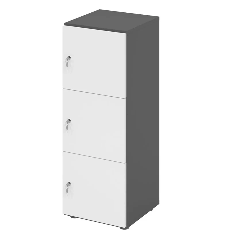 Schließfachschrank Pure - 3 Fächer H110 cm - Locker - Garderobenschrank