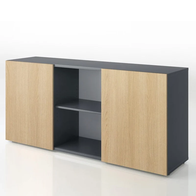 Sideboard Easy Schiebetürenschrank 2OH 160cm breit - Büromöbel Plus - mit Schwebetüren - auf Rechnung bestellen und sparen🇩🇪
