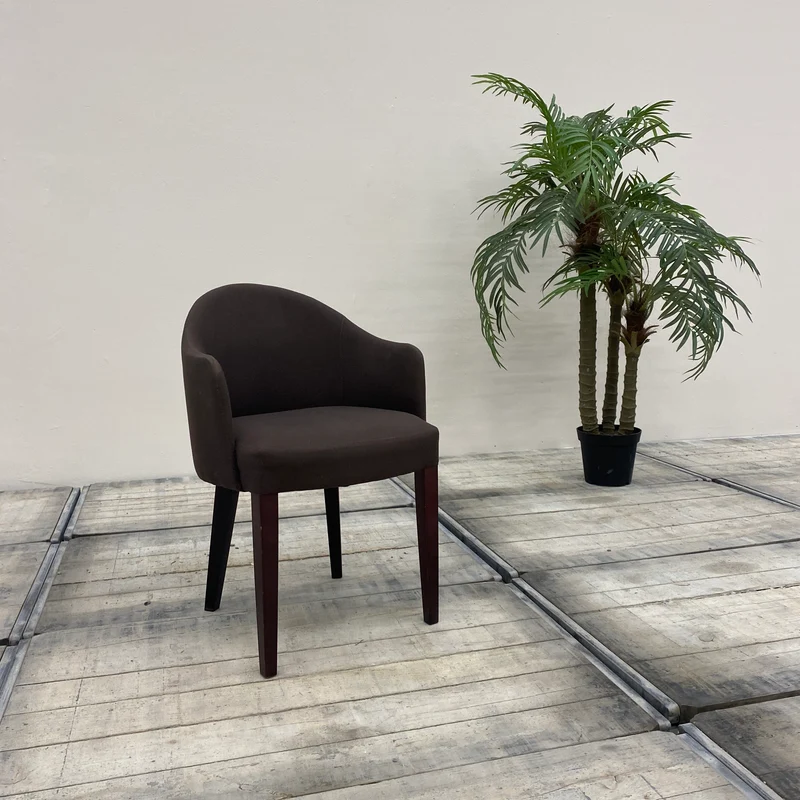 Loungesessel Braun Stoff Holzbeine Sessel Stuhl Gebraucht