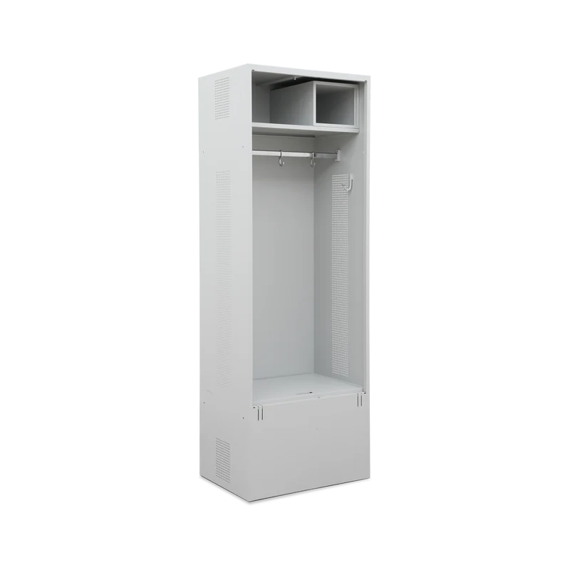 Metallspind mit Sitzbank und Klappbox
